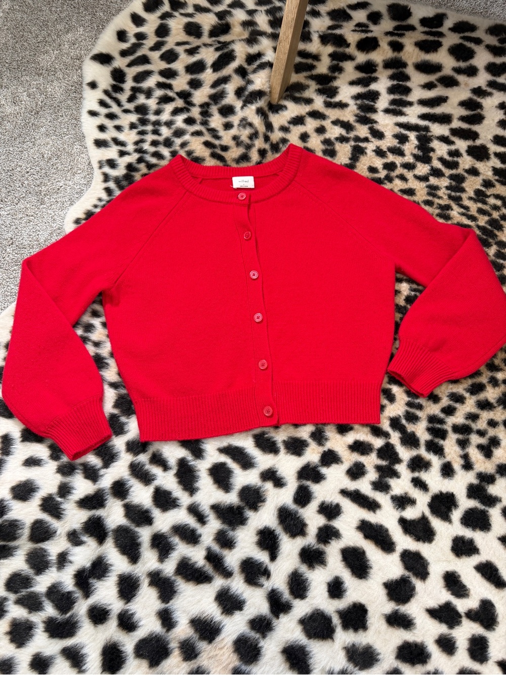 Aritzia “Wilfred” Essential Wool Cashmere London Cardigan - Cherry Red